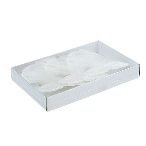 Federschmetterling 11,5cm mit Clip Weiß 3St | Floristik24.ch