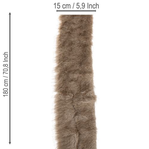 Fellband aus Kunstfell in Braun 15x180 cm für Dekoration und Basteln, 2 Stück | Floristik24.ch