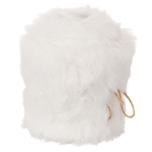 Fellband Kunstfell Weiss Flauschig Dekoband Rolle 10 mm x 1,4 m 3 Stück