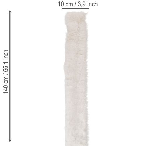 Fellband Kunstfell Weiss Flauschig Dekoband Rolle 10 mm x 1,4 m 3 Stück | Floristik24.ch