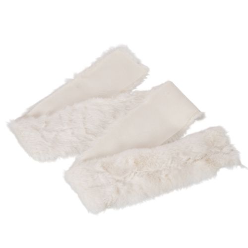 Fellband Kunstfell Weiss Flauschig Dekoband Rolle 10 mm x 1,4 m 3 Stück | Floristik24.ch