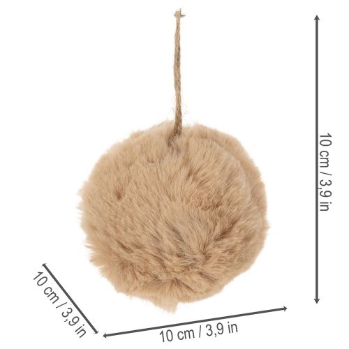 Deko-Anhänger Pompon-Kugel 10 cm Synthetik Weiss oder Braun | Floristik24.ch