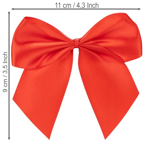 Dekoschleife Rot Stoff 11 cm mit Klebepunkt 25er Set | Floristik24.ch