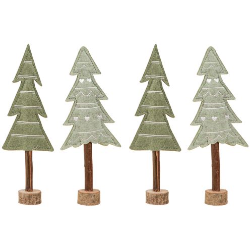 Floristik24 Filz Deko Tannenbäume Tischdeko Weihnachten Grün 25cm 4 St