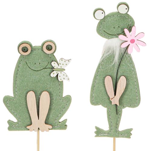 Artikel Filz-Frosch Deko-Stecker – Frühlingshafte Pflanzenstecker für Blumen & Gestecke 10cm 12 St