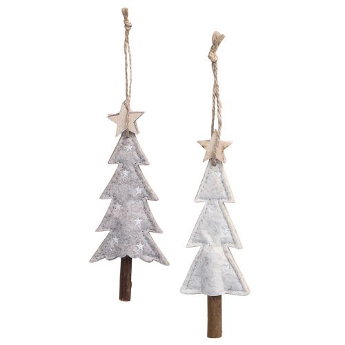 Artikel Filz Tannenbäume Christbaumschmuck Beige Creme 17cm 6er Set Weihnachtsdeko