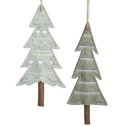 Floristik24 Filz Tannenbäume Christbaumschmuck Grün 20cm 4er Set