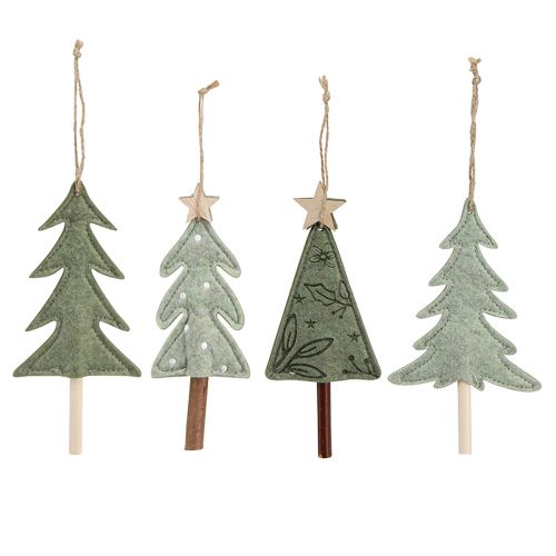 Floristik24 Filz Tannenbäume zum Hängen Christbaumschmuck Grün 18cm 8 St
