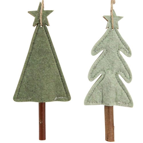 Floristik24 Filz Tannenbäume zum Hängen Christbaumschmuck Grün 18cm 8 St