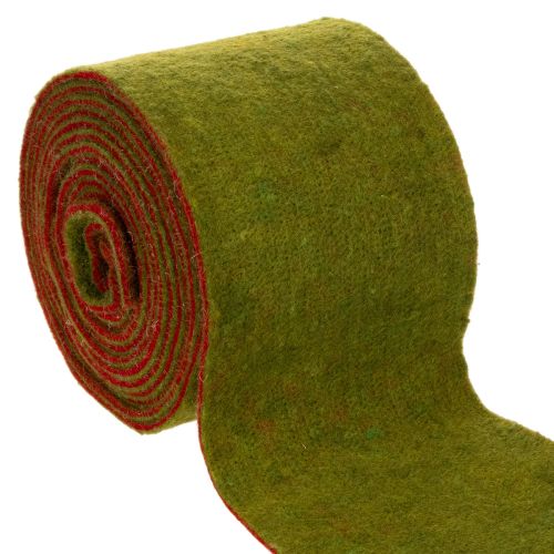 Artikel Wollfilzband als zweifarbiges Topfband, 15 cm x 5 m, Rot mit kontrastierender Farbseite