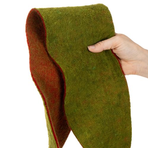 Artikel Wollfilzband als zweifarbiges Topfband, 15 cm x 5 m, Rot mit kontrastierender Farbseite