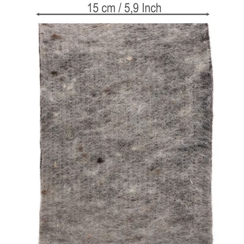 Topfband aus Wollfilz 15 cm x 5 m, zweifarbig Grau und Schwarz | Floristik24.ch