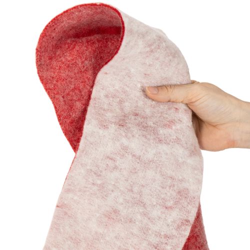 Wollfilzband 150 mm x 5 m, zweifarbig Weiss/Rot als Topfband | Floristik24.ch