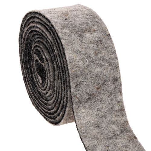 Filzband aus 100 % Wolle, 7,5 cm breit und 5 m lang, Grau und Schwarz für Floristik und Dekoration | Floristik24.ch