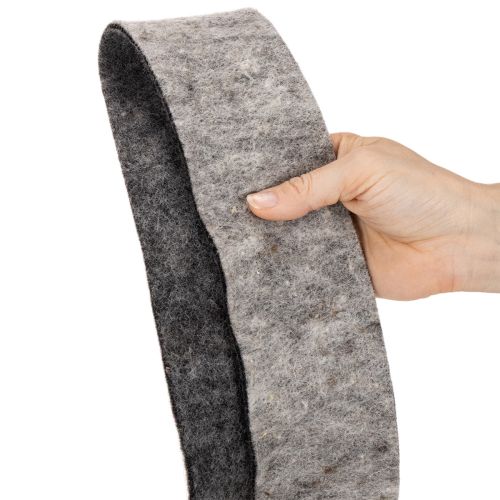 Filzband aus 100 % Wolle, 7,5 cm breit und 5 m lang, Grau und Schwarz für Floristik und Dekoration | Floristik24.ch