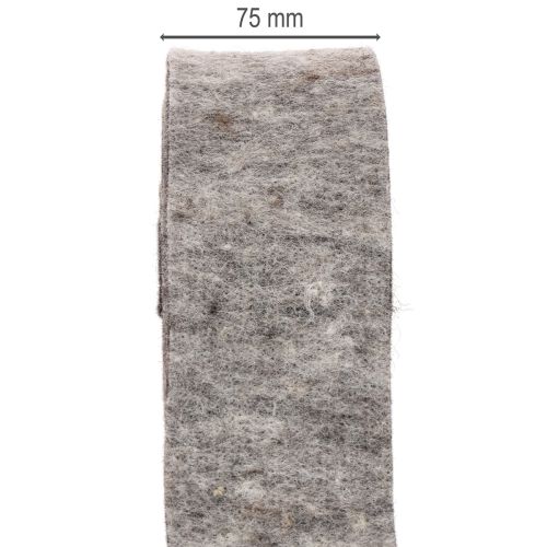 Filzband aus 100 % Wolle, 7,5 cm breit und 5 m lang, Grau und Schwarz für Floristik und Dekoration | Floristik24.ch