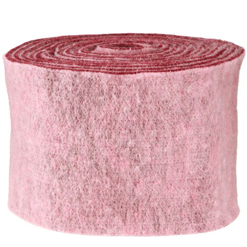 Floristik24 Filzband Dekoband Rosa Beere Wollfilz Zweifarbig 15cm 5m