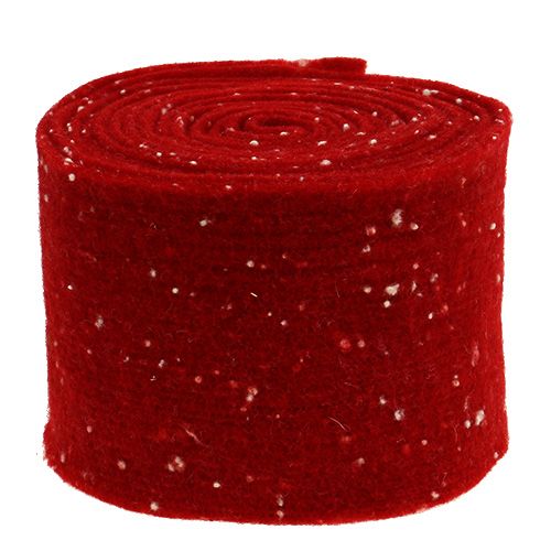 Floristik24 Filzband Rot mit Punkten 15cm 5m
