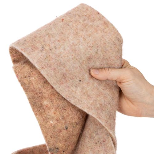 Wollfilzband zweifarbig Braun-Weiss, 15 cm breit, 5 m, als Topfband und für Floristik | Floristik24.ch