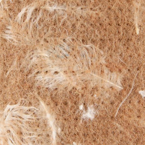 Floristik24 Filzband Wollband Dekostoff Braun Federn Wollfilz 15cm 5m