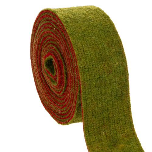 Wollfilz-Topfband 7,5 cm x 5 m, zweifarbig Rot und Grün | Floristik24.ch