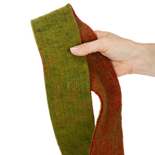 Wollfilz-Topfband 7,5 cm x 5 m, zweifarbig Rot und Grün | Floristik24.ch