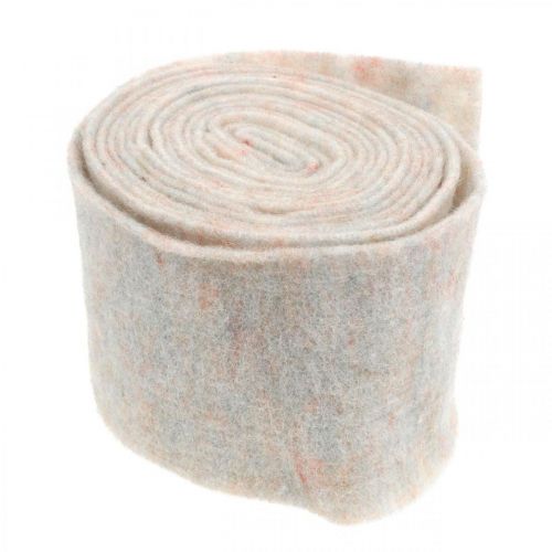 Floristik24 Filzband, Topfband, Wollfilz Cremeweiß, Regenbogenfarben 15cm 5m