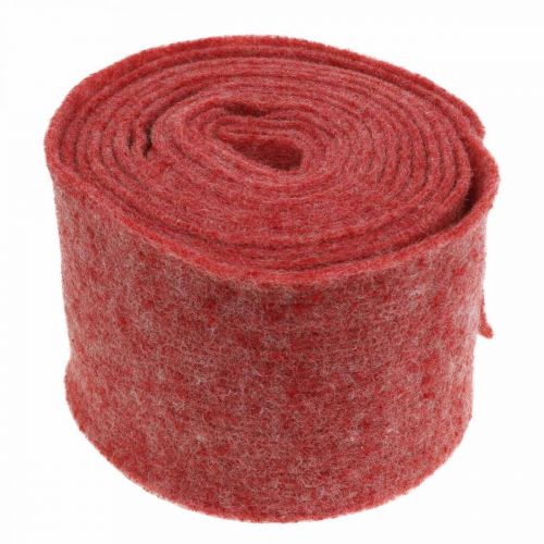 Floristik24 Filzband, Topfband, Wollfilz Rot, Weiß Meliert 15cm 5m