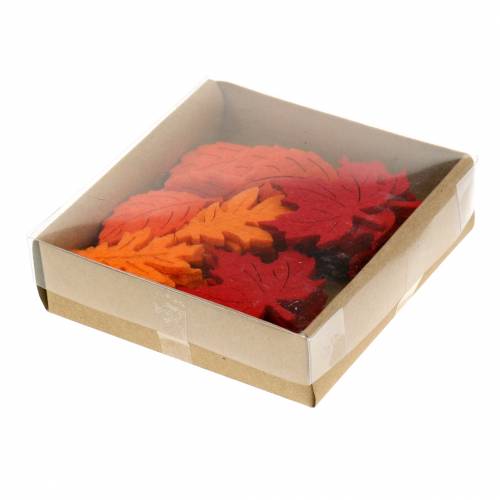 Floristik24 Streudeko Herbst Filzblätter Rot, Orange 3,5cm 36St