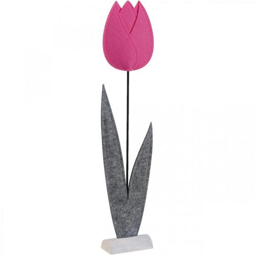 Floristik24 Filzblume Filz Deko Blume Tulpe Pink Tischdeko H68cm