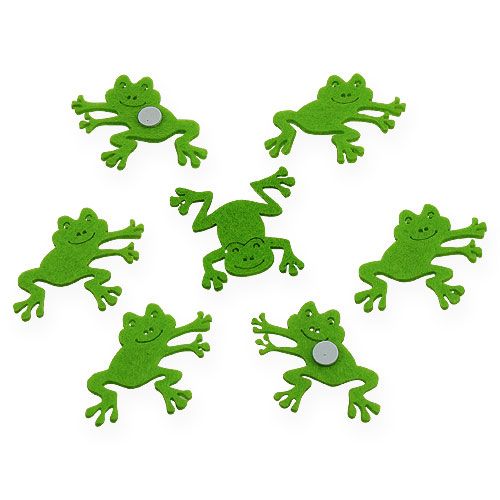 Floristik24 Filzfrosch mit Kleberpunkt Grün 5,5cm 72St