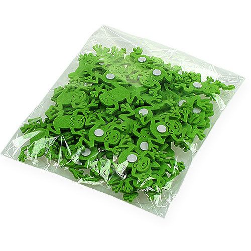Floristik24 Filzfrosch mit Kleberpunkt Grün 5,5cm 72St
