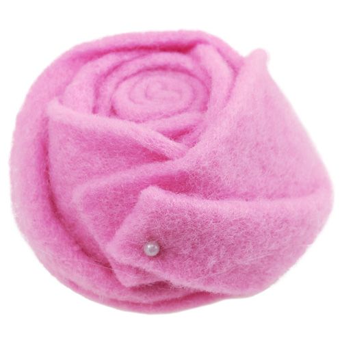 Filz-Rose Rosa Ø8cm H4,5cm 6St