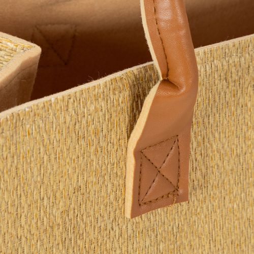 Filztasche in Bastoptik 50cm x 25cm x 25cm in Natur und Braun | Floristik24.ch