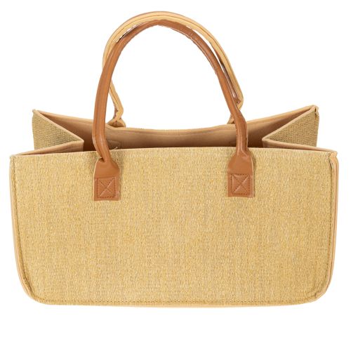 Filztasche in Bastoptik 50cm x 25cm x 25cm in Natur und Braun | Floristik24.ch