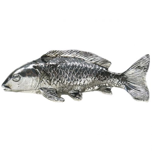 Floristik24 Deko Fisch Antik-Silber 14cm