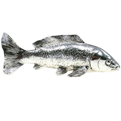 Floristik24 Deko Fisch Silber 22cm