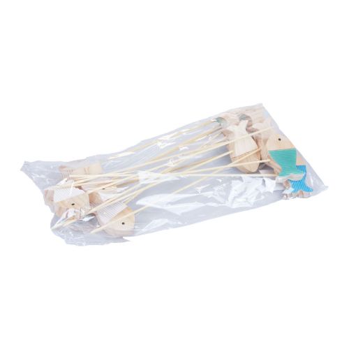 Floristik24 Blumenstecker Deko Fische Holz Maritime Deko 7×4cm 12 St