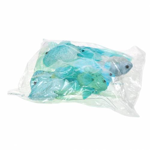 Floristik24 Deko-Fische zum Hängen Blau Türkis Grün Grau 10-22cm 5St