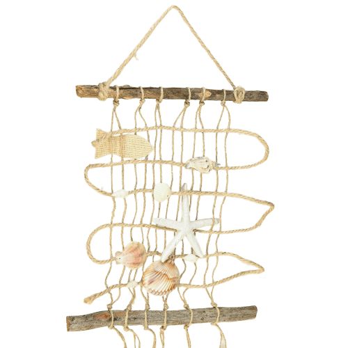 Artikel Fischernetz Jute mit Muscheln Maritime Wanddeko 25×55cm