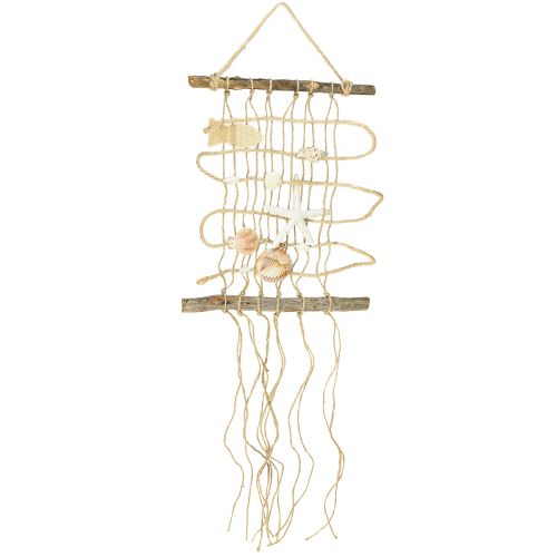 Artikel Fischernetz Jute mit Muscheln Maritime Wanddeko 25×55cm