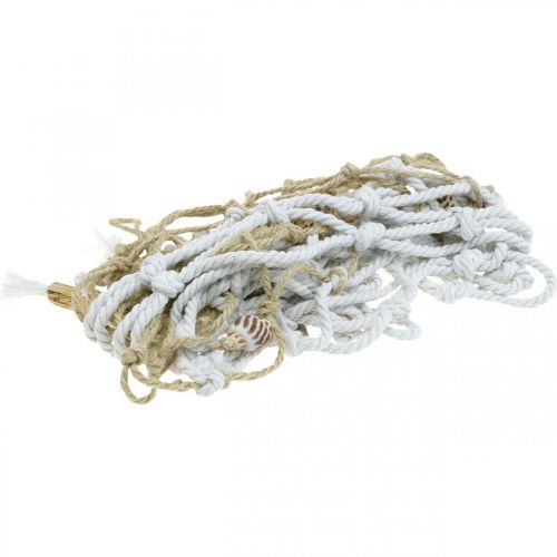 Floristik24 Fischernetz mit Muscheln und Treibholz, Maritim, Deko-Netz, Meeresdeko 72×120cm