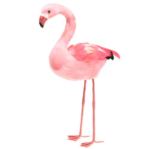 Deko Flamingo mit Federn Rosa H45cm