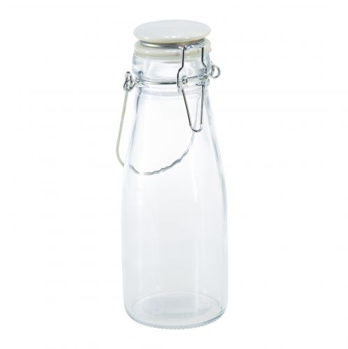 Flaschen Deko Glas mit Verschluss Klar Ø7cm 20,5cm