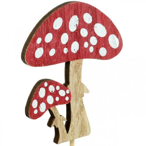 Floristik24 Fliegenpilze aus Holz, Pilzdeko, Herbst, Blumenstecker H7cm L34cm 18 St