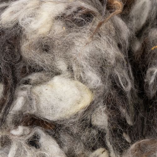 Schafwolle Grau Meliert Lose 250g für Dekoration und Bastelarbeiten | Floristik24.ch