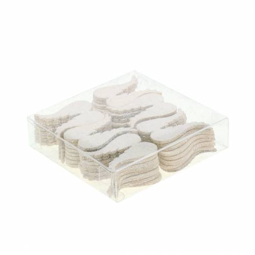 Floristik24 Streudeko Engelsflügel Glitzer Weiß 5cm 48 St