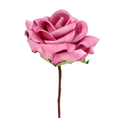 Floristik24 Foam-Rose Ø7,5cm Rosa 18 St