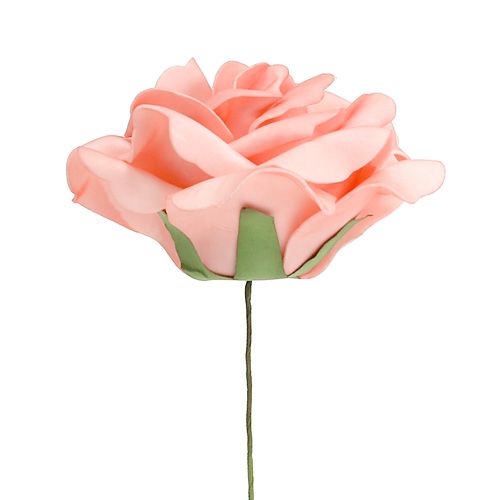 Floristik24 Foam Rose Schaumrose Lachs Ø15cm 4St
