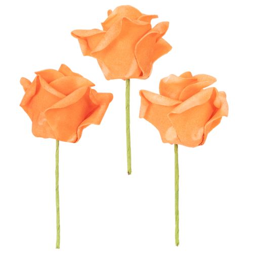 Künstliche Rosenblüte Orange 5 cm aus Schaumstoff im 100er-Set | Floristik24.ch